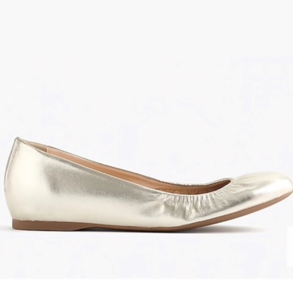 J.Crew Cece Flat 7.5 Platinum